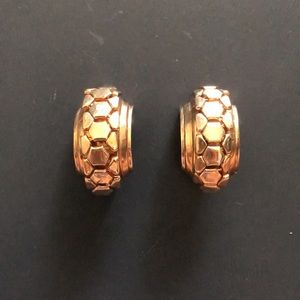 Vintage Bronze Reinad Hexagon Clip-on Earrings